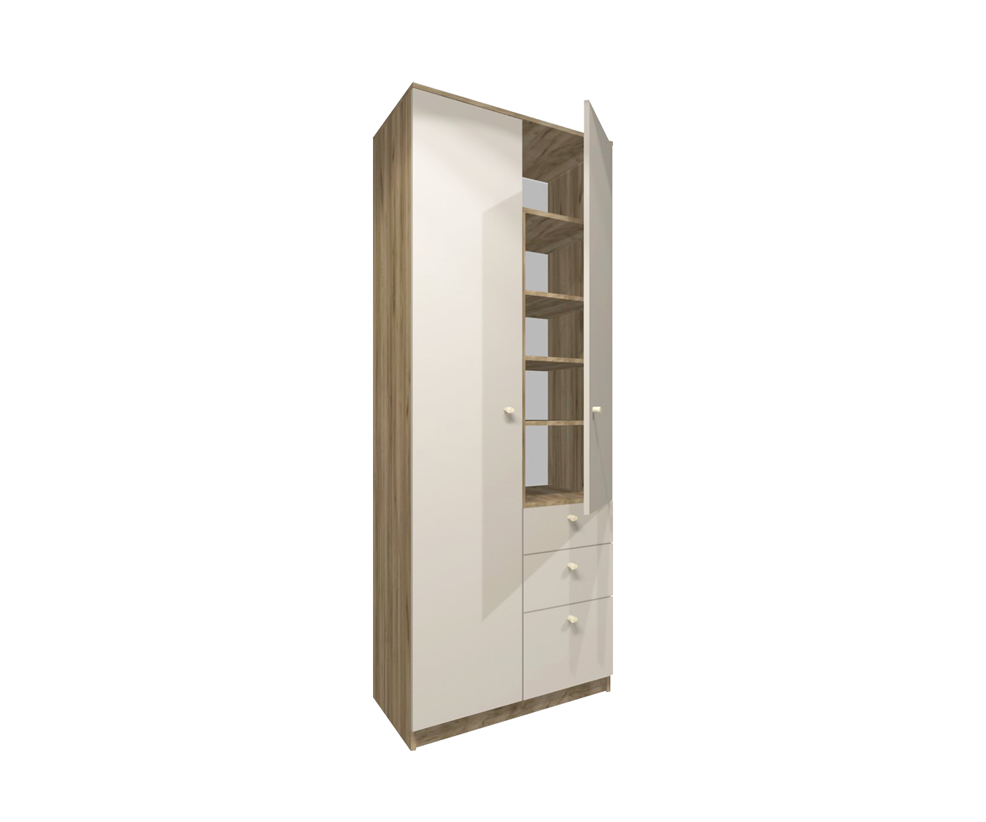 Шкаф «Кашемир» 75х50х210 cм (2 штанги, полки, ящики) Image 2