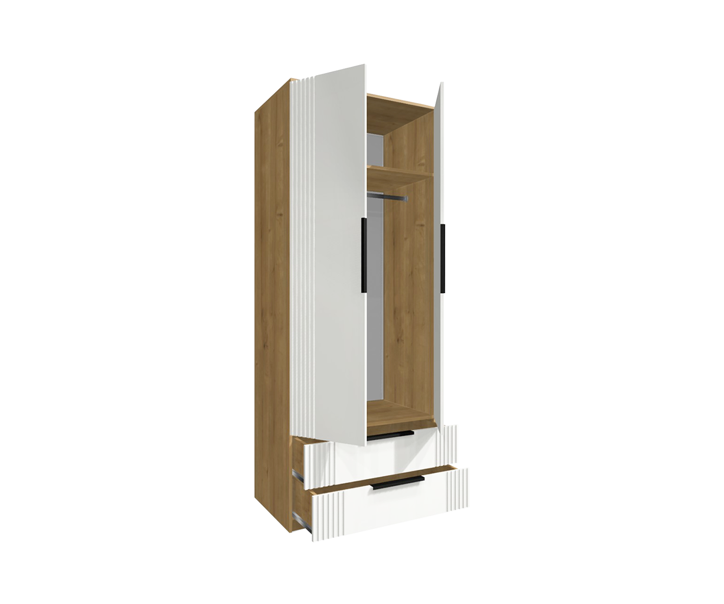 Шкаф “Линии” с двумя ящиками 90х62х230 см Image 3